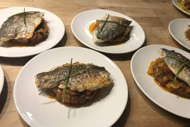 plats poissons cuisinés en séminaire