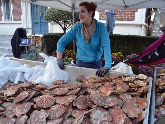 marché fête de la coquille saint jacques
